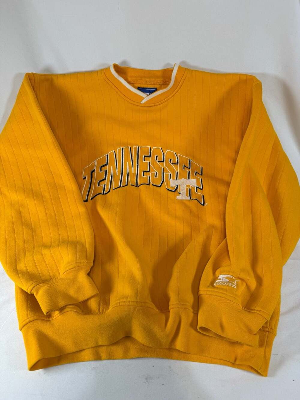 Starter Tennessee Volunteers Sweatshirt Size M TN Orange Ribbed Crewneck Collegi
